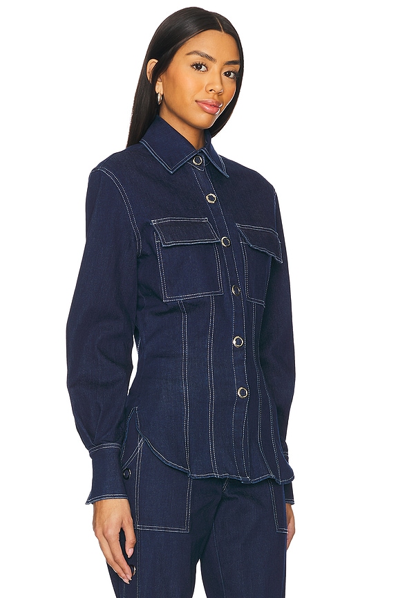 view 2 of 4 CAMISA DENIM BOTONES REBECA in Denim