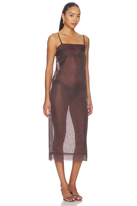 view 2 of 3 ROBE DRESS in Chocolate Brown