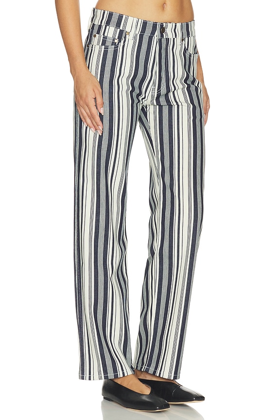 view 2 of 6 Stripe Straight Jean in Chalk & Midnight