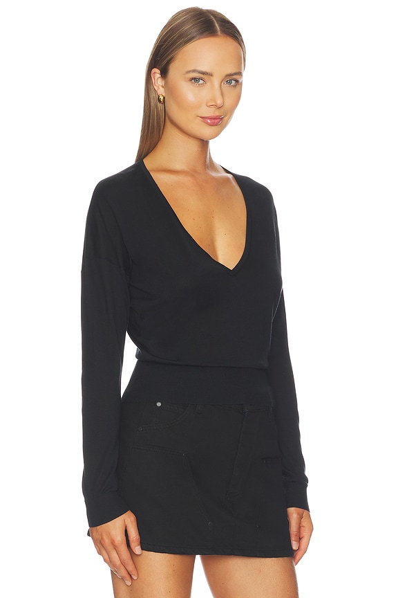 view 2 of 4 Silk Cashmere V Neck Sweater in Ink