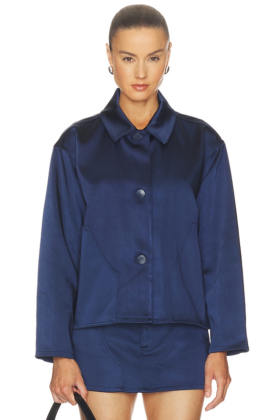 view 1 of 4 Satin Jacket in Midnight