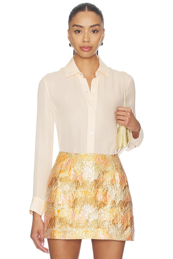 view 1 of 4 Silk Georgette Button Up Shirt in St. Germain