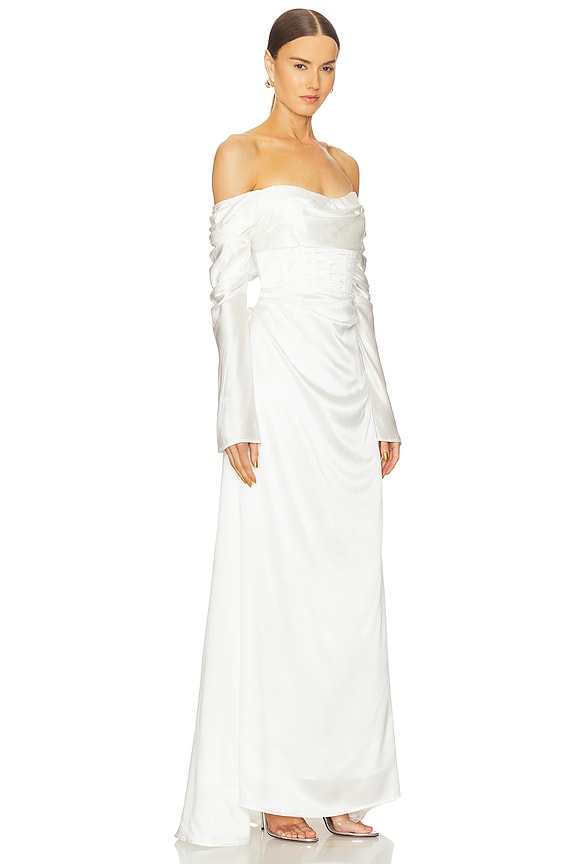 view 2 of 3 Lucien Sleeve Gown in Ivory