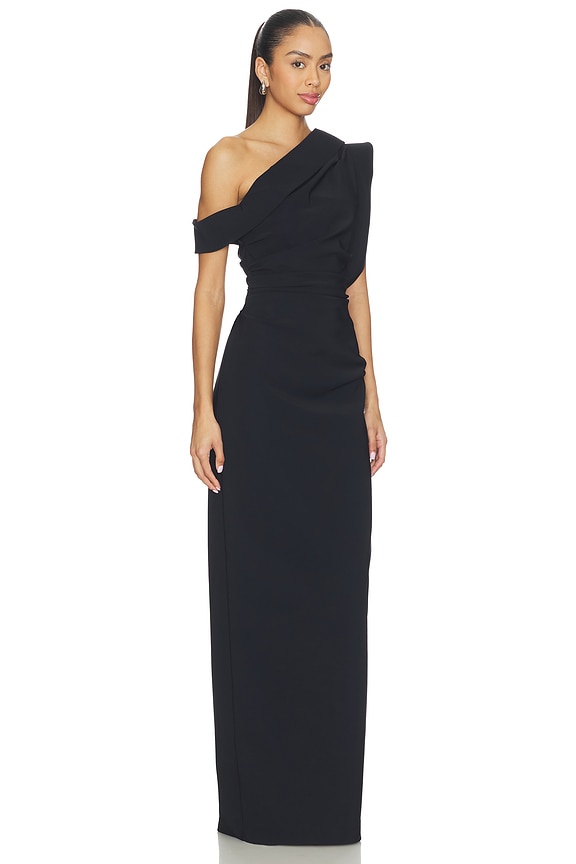 view 2 of 4 Rowana One Shoulder Gown in Black