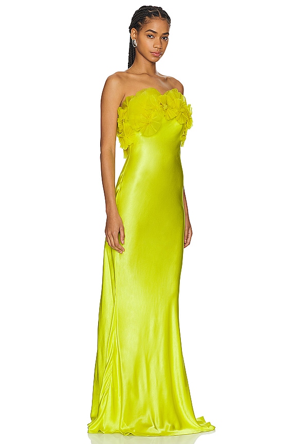 view 2 of 3 VESTIDO LARGO EYELAR in Lime