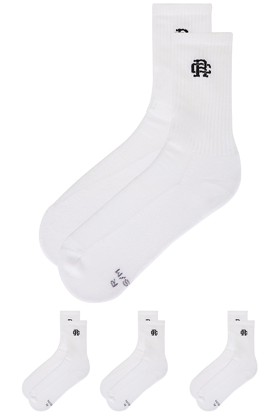 view 2 of 2 3 Pack Classic Crew Sock in White