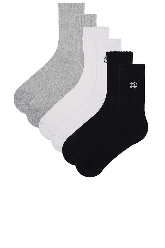 view 2 of 2 ソックス in Black, Heather Grey, & White