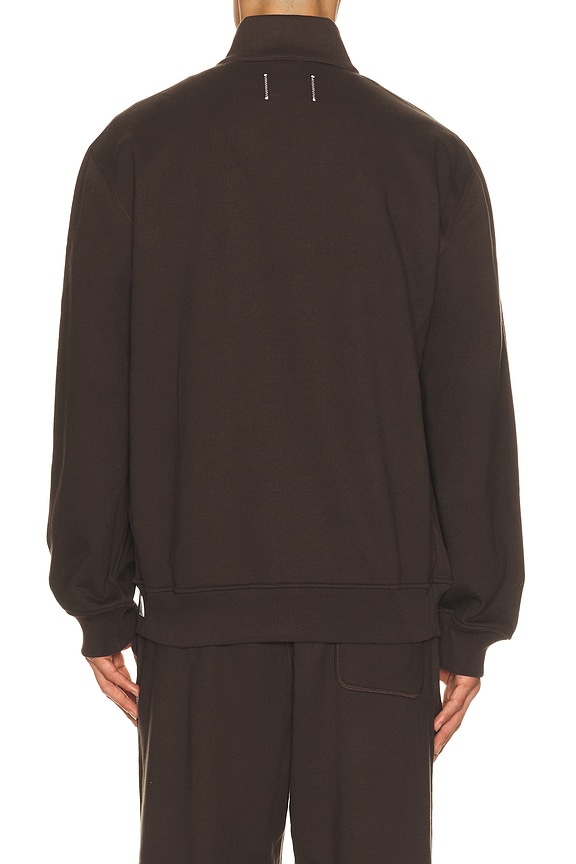 view 2 of 4 Midweight Terry Standard Button Mockneck in Coffee