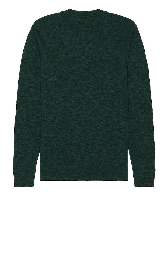 view 2 of 3 Slub Long Sleeve Henley in British Racing Green