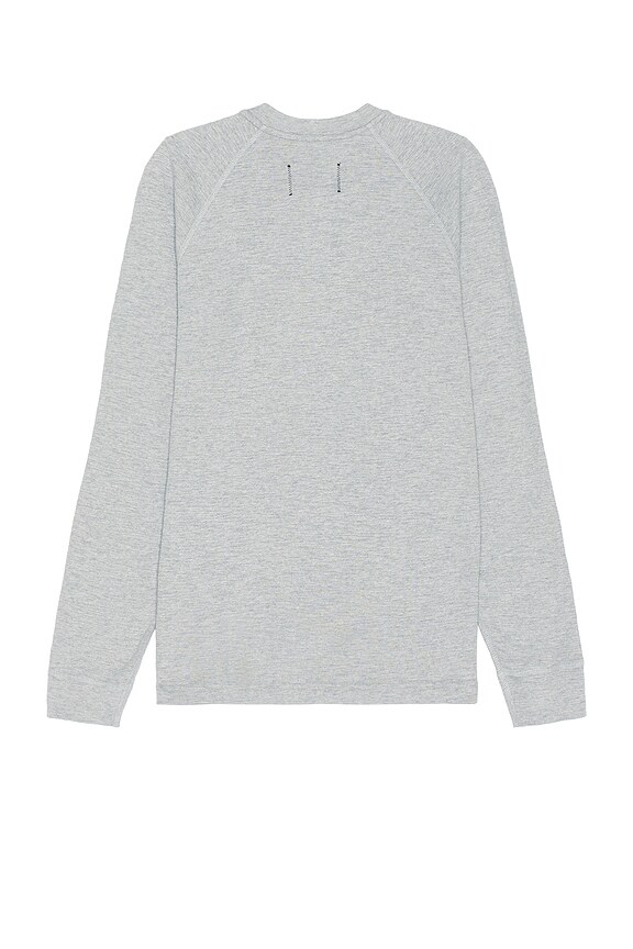 view 2 of 3 1x1 Slub Long Sleeve Henley in Heather Grey
