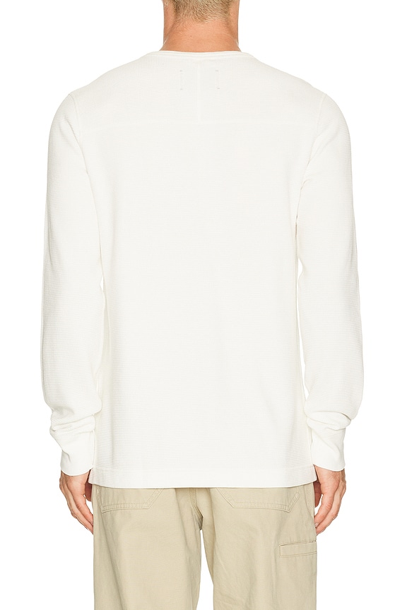 view 2 of 4 Lightweight Waffle Standard Henley in Championship White