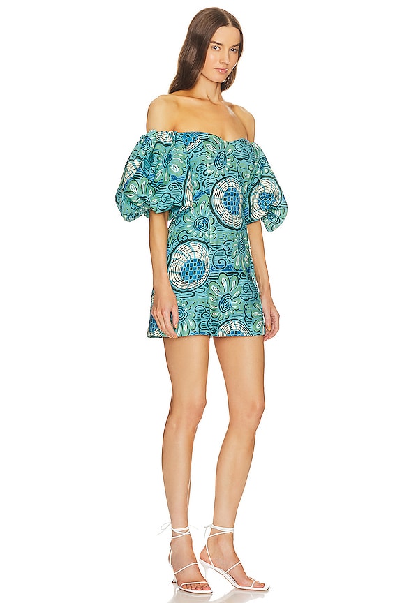 view 2 of 3 Dali Dress in Aquatic Bloom