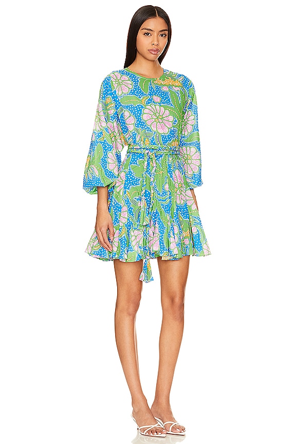view 2 of 3 ROBE COURTE ELLA in Blue Psychedelic Flower
