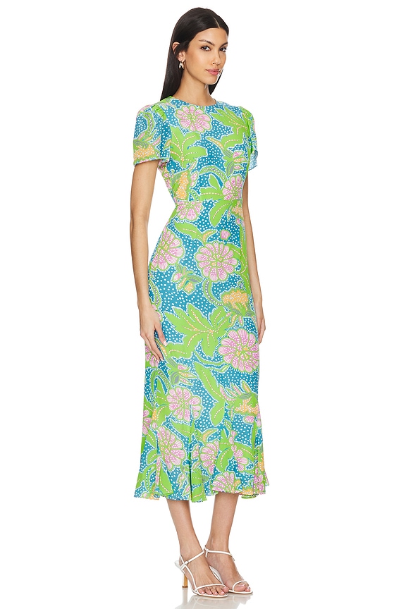 view 2 of 3 Lulani Dress in Blue Psychedelic Flower