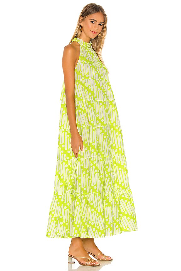view 2 of 3 ROBE MAXI JULIA in Chartreuse Batik
