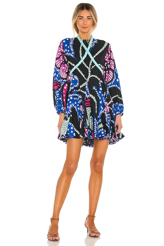 view 2 of 4 Ella Dress in Purple Psychedelic Flower