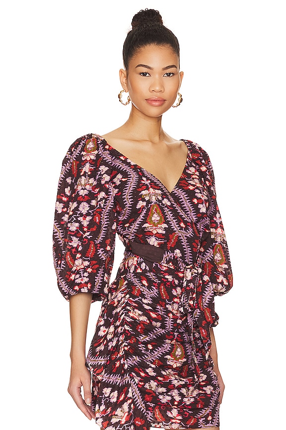 view 2 of 4 Iris Top in Plumeria Chocolate