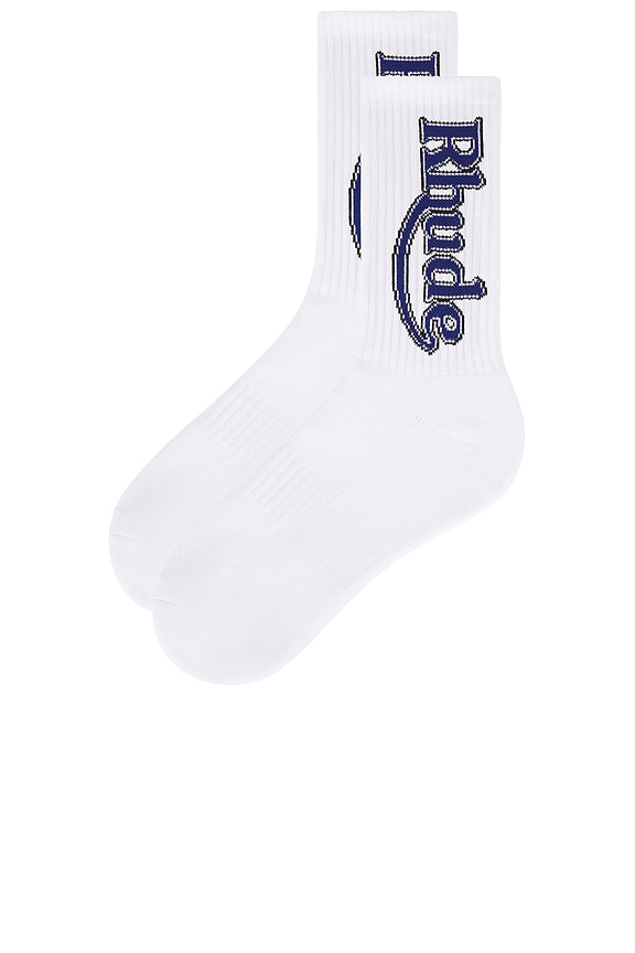 view 2 of 2 CALCETIN in White & Blue