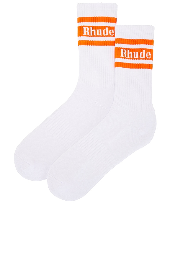 view 2 of 2 CALCETIN in White & Orange