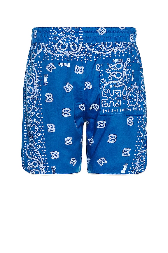 view 2 of 4 Bandana Track Short in Blue & Creme