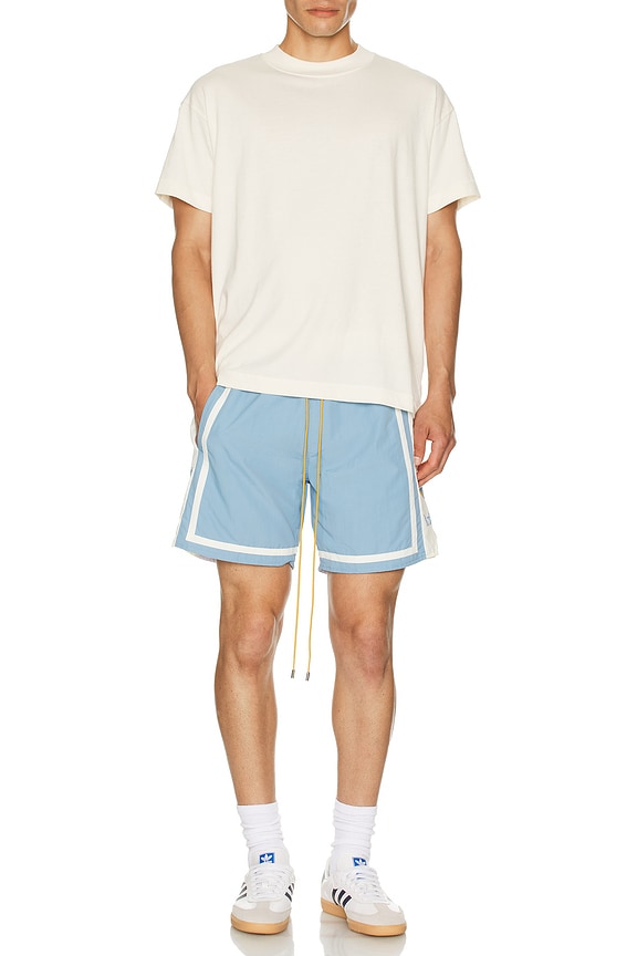 view 5 of 5 Moonlight Short in Powder Blue & Off White
