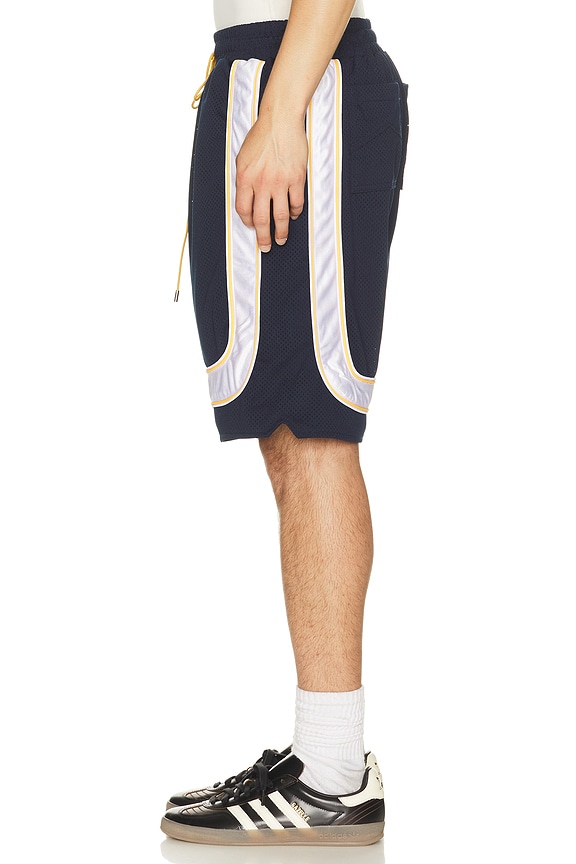 view 2 of 5 SHORT STYLE SPORT MESH PIPING BAGGY in Navy, Yellow, & White