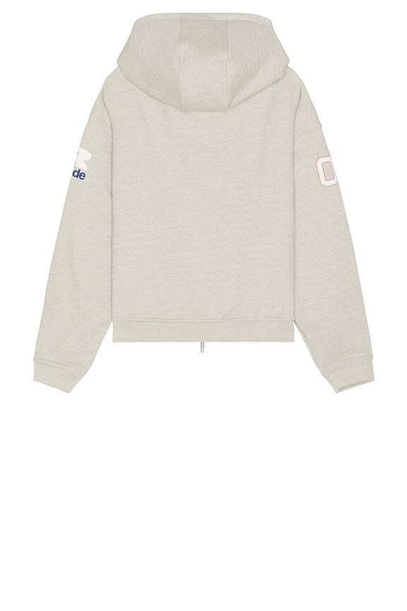 view 2 of 4 Racing Zip Up Hoodie in Heather Grey