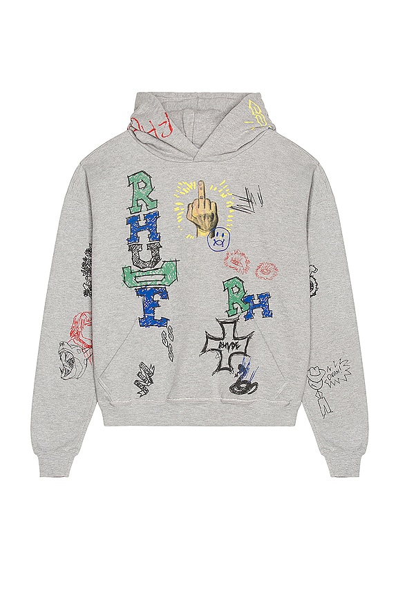 view 1 of 4 Doodle Hoodie in Grey