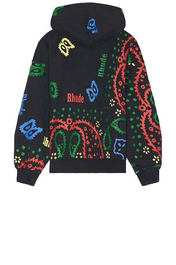 view 2 of 4 Bandana Print Full Zip Hoodie in Vintage Black