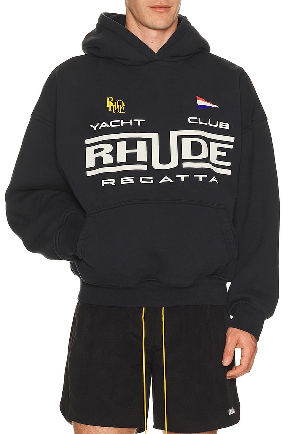 view 1 of 4 Regatta Club Hoodie in Vintage Black & White