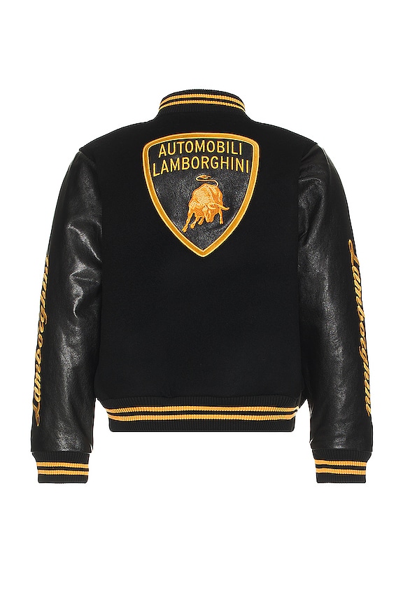 view 2 of 6 x Automobili Lamborghini Atten Varsity Jacket in Grey & Yellow