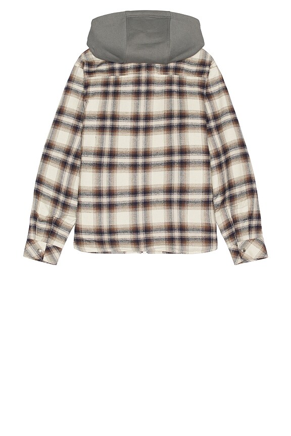 view 2 of 4 Hooded Flannel Jacket in Multi Brown