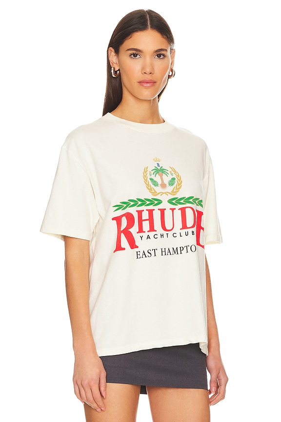 view 2 of 4 East Hampton Crest Tee in Vintage White
