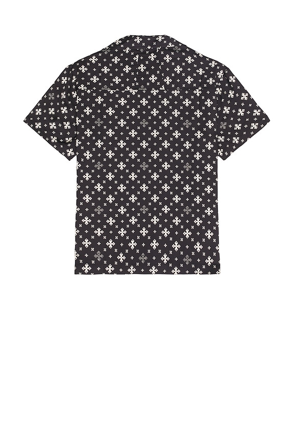 view 2 of 4 Cross Bandana Rayon Shirt in Black & White
