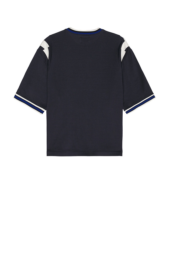 view 2 of 5 Logo Lightning Ringer Tee in Navy & White