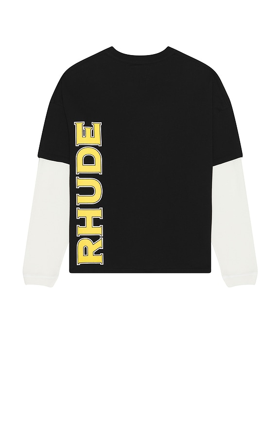 view 2 of 4 Rhude Steel Double Layered Tee in Black & White