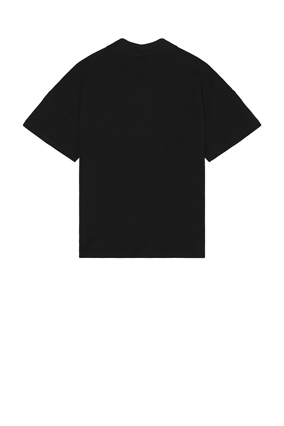 view 2 of 5 Pique Boxy Polo Shirt in Black & White