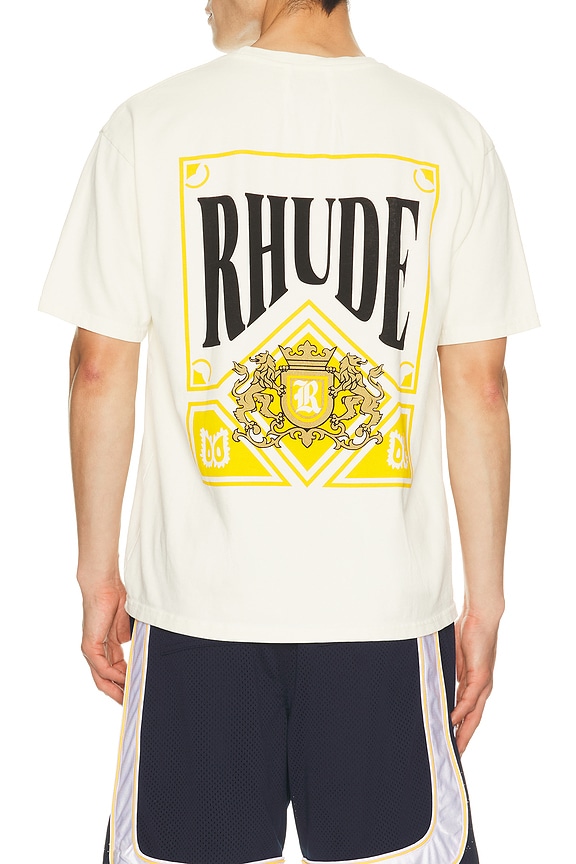 view 1 of 4 T-SHIRT PLAYING CARD in Vintage White & Yellow
