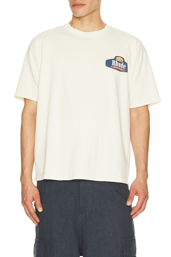 view 2 of 4 T-SHIRT RACING CREST in Vintage White & Navy