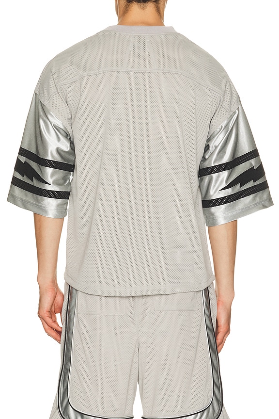 view 2 of 4 Lightning Football Jersey in Grey & Silver