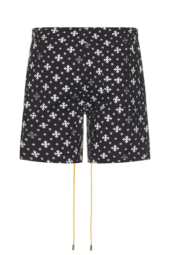 view 2 of 4 Cross Bandana Swim Short in Black & White