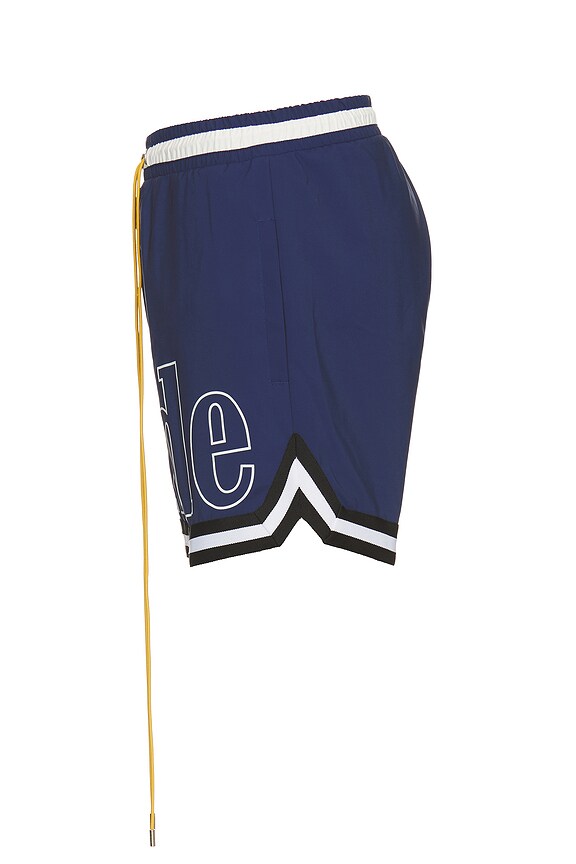view 3 of 4 Basketball Logo Swim Short in Blue, Black, & White