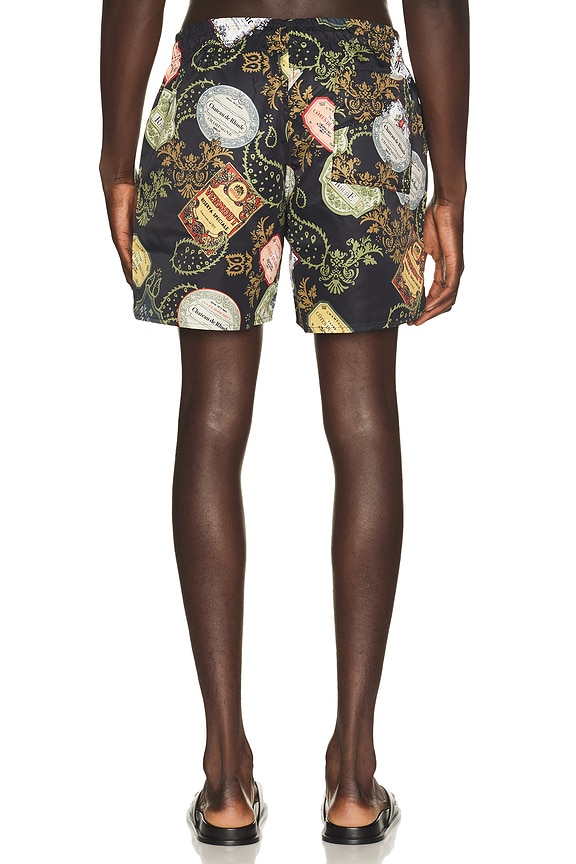 view 2 of 5 SHORT DE BAIN VIN in Black & Multi