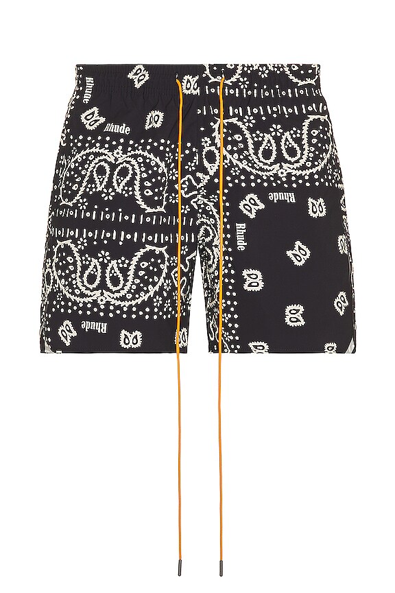 view 1 of 5 Bandana Print Swim Shorts in Black & White
