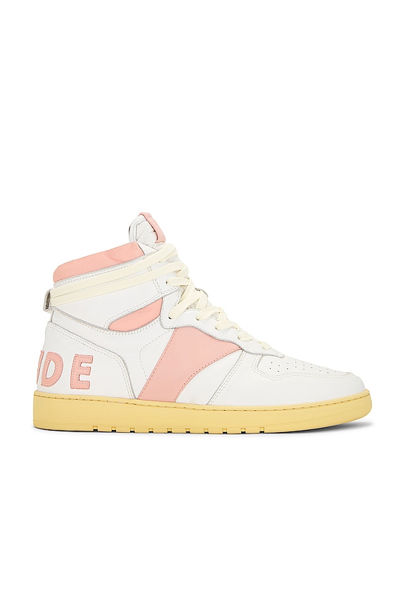 view 1 of 7 Rhecess Hi Sneaker in White & Dusty Pink