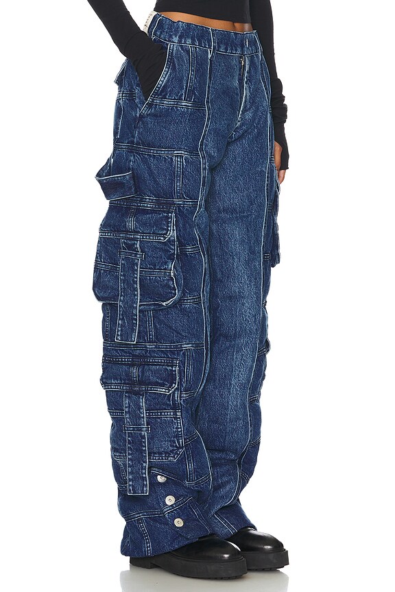 view 2 of 6 PANTALON CARGO BOUFFANT EN DENIM UNISEX in Denim