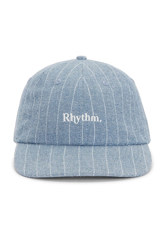 view 1 of 2 Essential Pin Stripe Denim Cap in Washed Indigo
