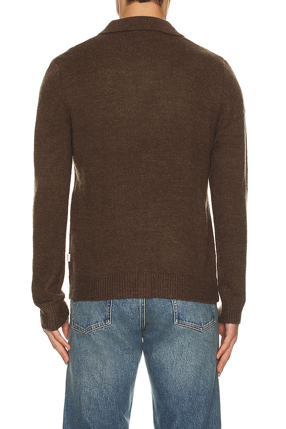 view 2 of 5 Mohair Button Up Knit Cardigan in Chocolate