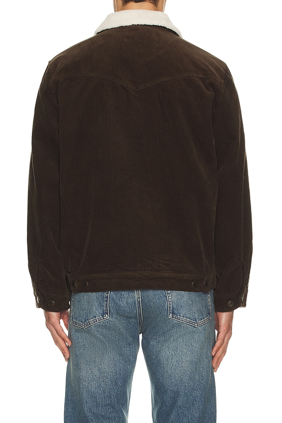 view 2 of 4 Flannel Lined Cord Trucker Jacket in Chocolate