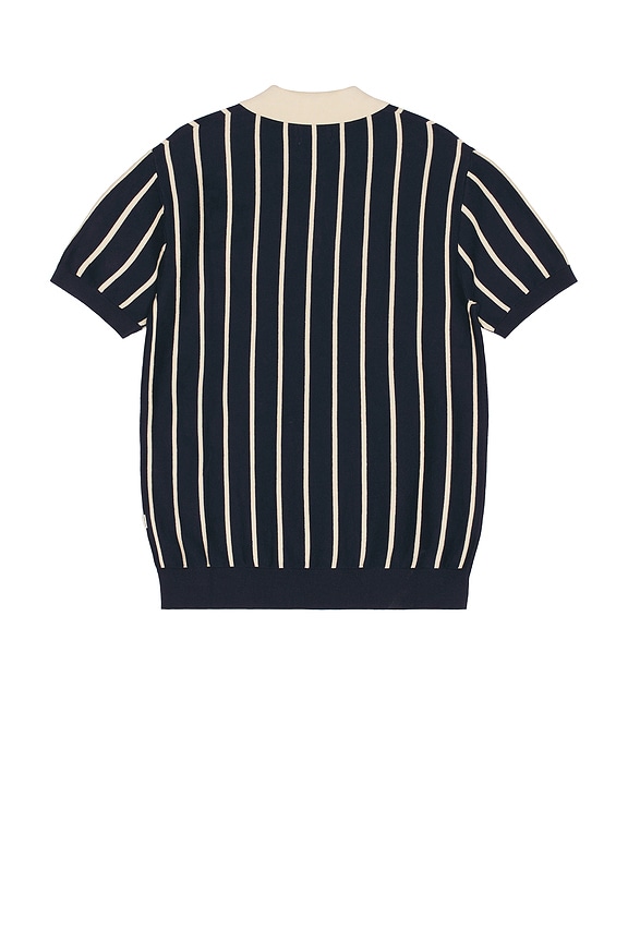 view 2 of 5 Striped Knit Polo in Navy